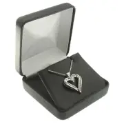 Black Faux Leather Pendant Or Earring Box Display Jewelry Gift Box Classic Style