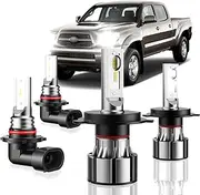 ETOILUMI 4PCS Tacoma Front LED High Low Bulbs LED Fog Light Combo Compatible with Toyota Tacoma 2005 2006 2007 2008 2009 2010 2011, 6500K Cool White Plug and Play
