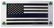 Wholesale Lot of 6 USA Thin Blue Line Shamrock Irish Decal Bumper Sticker