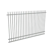 ProtectorAl 2400 x 1500mm Palladium Silver Aluminium Pool Fence Panel Picket Top With Mid Rail