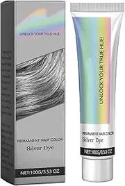 Temporary Silver Grey Hair Wax, Unisex Coloured Hair Wax for Men and Women, Temporary Hair Colour Wax, Natural Pomade, Simple and Comfortable, Easy to Use, 100 g