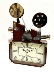 Antique Brass Projector Clock – Nautical Maritime Ship Desk Clock Office Decor