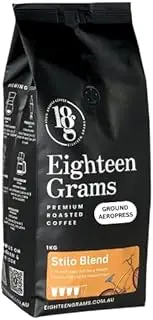 18 Grams Stilo Blend Aeropress Ground Coffee – Full-Bodied with Chocolate & Toffee Flavors – Expertly Roasted in Melbourne, 1kg