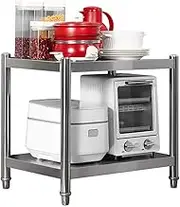 Storage Organiser Kitchen Storage Shelf, Stainless Steel Shelf Microwave Oven Shelf Oven Shelf Kitchen Supplies 2 Layer
