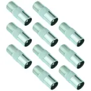 10 x PAL Male to F Female Adaptor Socket TV Antenna Cable Adapter