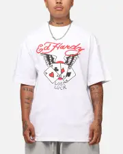 [ED HARDY] Ed Hardy Lost Luck T-shirt White - Size L L White