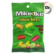 12x Bags Mike and Ike Filled Bites Assorted Fruit Flavors Soft Chewy Candy | 3oz