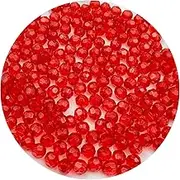 Daiyifiy 1000pcs 6mm Acrylic Round Crystal Beads Faceted Spacer Color Beads for Jewelry Making DIY Bead Bracelet Necklace Earrings(Bright Red)