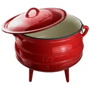 LK's - Potjie Pot (3-Legged) - Enamel-coated - Size 3 - Red