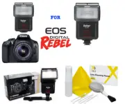 WIRELESS FLASH + REMOTE FOR CANON EOS REBEL SL1 Sl2 SL3 T5I T3I XTI XSI 70D 80D