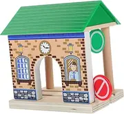 Children Station Model Wooden Train Accessory Pretend Play Railway Station Collector's Item