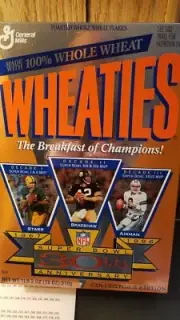 NFL Football Super Bowl 30th Anniversary Wheaties Box Bradshaw, Aikman