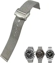 [SKXMOD] 20mm Watch band For Omega 007 Seamster 300 Siver Metal Woven Watch Strap 316L Stainless Steel Watchbands