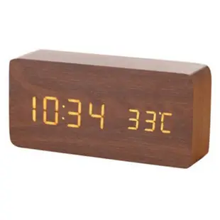 LED 木紋鐘 木頭鐘 LED鐘 鬧鐘 時尚 數位電子鬧鈴 USB供電 木頭夜燈 時鐘 溫度 (9.2折)