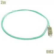 2M SC UPC OM3 Simplex Multi Mode Fiber Optic Pigtail Cable Cord OFNR Aqua