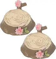 MERRYHAPY Tree Stump Ornaments Micro Landscape Decor 2pcs Fairy Decor for Bedroom