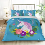 Dreamfields Single My Unicorn Blue Quilt/Doona Cover Set
