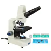 Built-in 3MP Camera Binocular Compound Microscope+Slides+Covers+Lens Paper