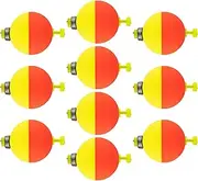 Fishing Floats and Bobbers,10 Pack Foam Weighted Bobbers - EVA Foam Oval Shape, Push Button Buoys, Angler Supplies for Freshwater Beginners