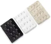 [Aussie Wardrobe Collection] Bra Extender 4 Hooks Clip Black White Nude Beige Womens Maternity Extender One Size 4-Hook - 1 of Each Colour Accessory