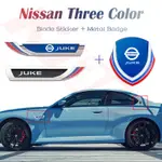 4 件套 NISSAN JUKE 3 色 3D 金屬車身貼紙擋泥板側標貼紙車窗貼紙汽車內飾配件