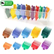 10 Pcs Clipper Guards Set Color Coded Nylon Hair Cutting Guards + Holder
