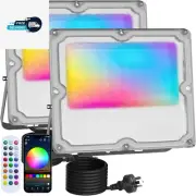 MEEKBOS 2-Pack RGB LED Flood Lights Outdoor,Color Changing Flood Lights,30W (250