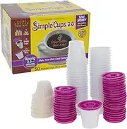 SIMPLECUPS Disposable Cups for Use in Keurig 2.0 Brewers - 50-2.0 Cups, Improved Lid Design, and Filters - Use Your Own Coffee in 2.0 K-Cups