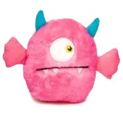 Zanies, Dog Plush Toy, Pink Rock Monster with Squeaker, Medium Large Dogs 8"