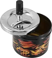 Fireproof Metal Ashtray Push-down and Rotating Tray Smokeless Indoor Outdoor Ashtray for Smokers