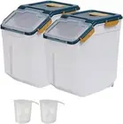 2 Pack 25lb Airtight Flour Storage Container BPA Free Dog Food Blue