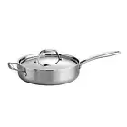 Covered Deep Saute Pan Stainless Steel Induction-Ready Tri-Ply Clad 3-Quart, ...