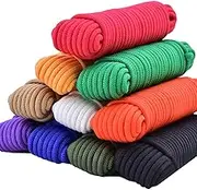SMART&CASUAL 150 ft φ 3/16 inch (5mm) Nylon Poly Rope Flag Pole Polypropylene Clothes Line Camping Utility Good for Tie Pull Swing Climb Knot ((45.8M) 150ft, Red)