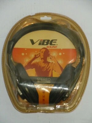 VIBE SOUND STEREO HEADPHONES BLACK NOISE REDUCTION NEW IN PACKAGE