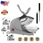 Electric Ice Shaver Machine: 3 Blade Snow Cone Maker - Splash Prevention Design