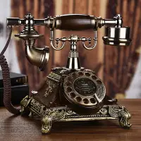 在飛比找樂天市場購物網優惠-電話機 有線電話 室內電話 歐式復古電話機座機家用仿古電話機