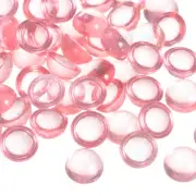 100pcs Cat Eye Resin Beads, 10mm Flatback Round Dome Beads Rose Red