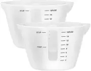 Gartful 500ml Large Silicone Measuring Cups, XL-500ml*2, Clear/Translucent