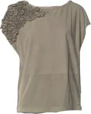 NWT $6449 CUCINELLI Suede Top Bateau Fringe Jacket Blouse Tunic Sz 44 sz 8 Sz M