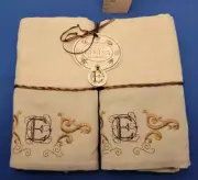 Monogram Cucina Tea Towels "E" Set of 2 Cotton 24x18 inches 300