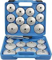 23Pcs Universal Oil Change Filter Wrench Cup Socket Set With A Storage Case Alloy 1/2 Inches Drive Removal Garage Tool Socket socket