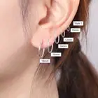 925 Sterling Silver PLATED Simple Hinged Hoop Sleeper Circle Ring Earrings Gift