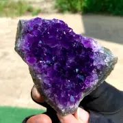 187G Natural Amethyst geode quartz cluster crystal specimen Healing