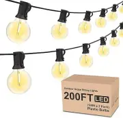 Outdoor String Lights 200ft, 2 Pack 100ft G40 Led Patio Globe Lights with 52p...