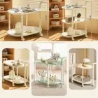 White Side Cabinet Trolley 2/3 Layers Corner Table Coffee Tea Table