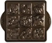 Nordic Ware Seasonal Squares Pan, 3D Cast Aluminium Bundt Tin, Bronze