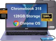 Chromebook 315 (15.6" FHD, Intel Celeron N4500, 4GB RAM, 128GB Storage (64GB ...