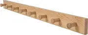 Solid Oak Wall Mounted Coat Rack (8 pegs & 108cm Long) with Extra Thick Pegs & Back Panel, easy install with Screws Included (8 Pegs)