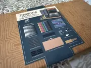 Art Drawing Set Craft Carrying Case Storage Box 66 Pieces Office School Supplies