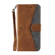Case For Huawei P Smart 2020 Splicing PU Leather Retro Wallet Holder Flip Cover